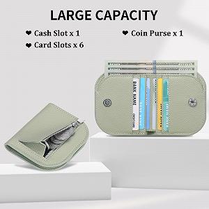 Кошелек SENDEFN Женский, RFID защита, кошелек для монет, маленький бифолд кошелек с отделением для наличных, карт, карман на молнии для монет, Зеленый, Минималистичный synthetic.ua - Фото 1