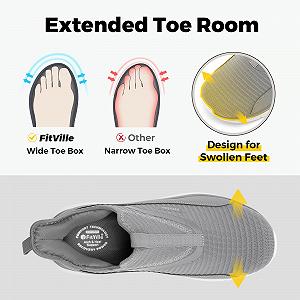 Кросівки FitVille StepEase Чоловічі Дуже Широкі Сліпони для Ходьби V2 Спортивні Легкі synthetic.ua - Фото 1