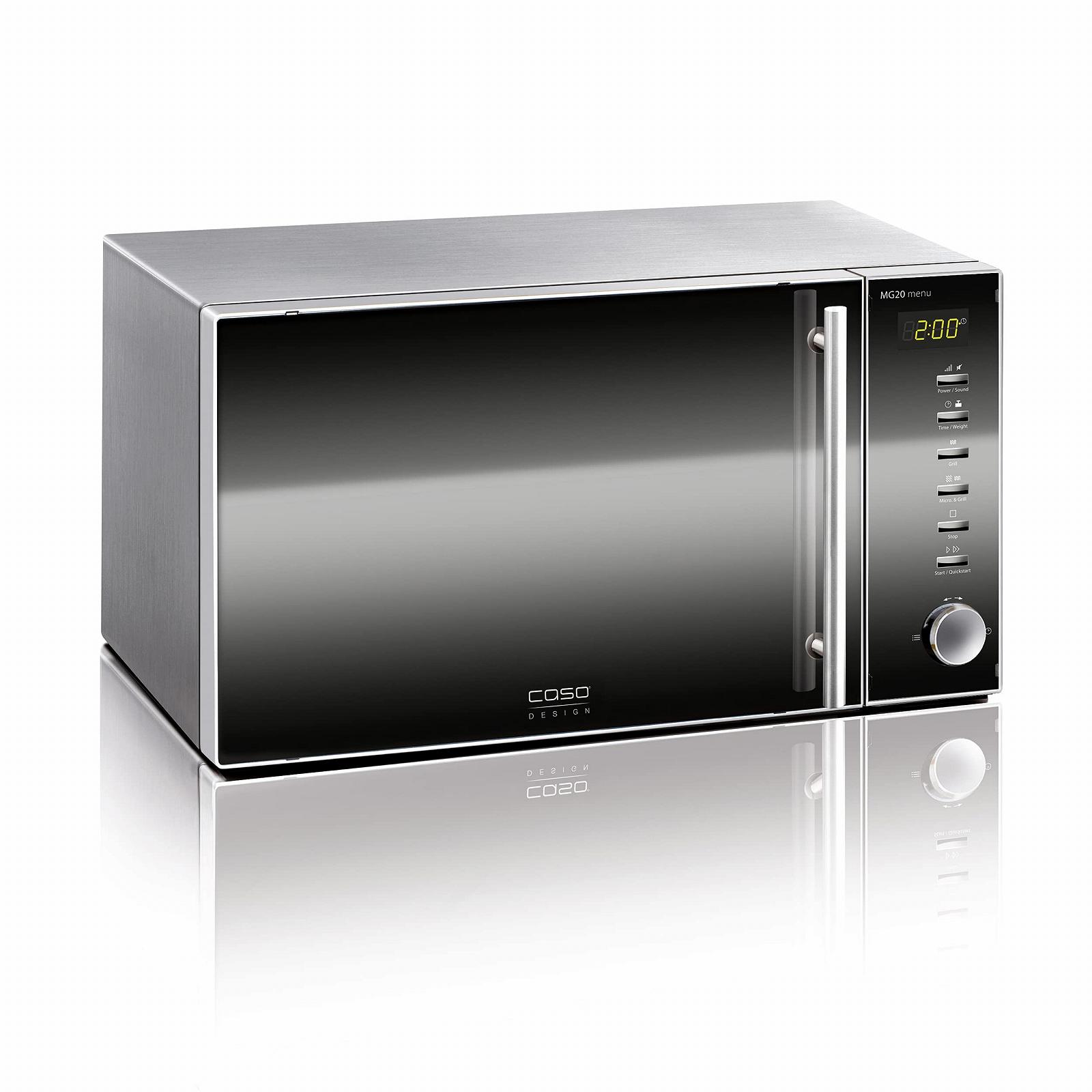 Микроволновая печь Caso MG20 menu 2-в-1 с грилем 800 Вт 1000 Вт гриль 20 л Нержавеющая сталь, фото №4