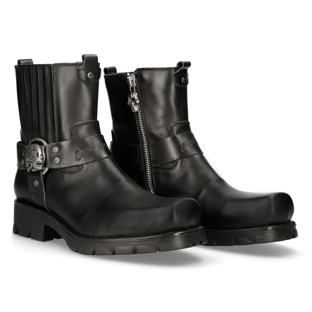 Ботинки New Rock M.7605C-C1 Унисекс Кожаные Черные на молнии, фото №1 Ботинки New Rock M.7605C-C1 Унисекс Кожаные Черные на молнии, фото №1