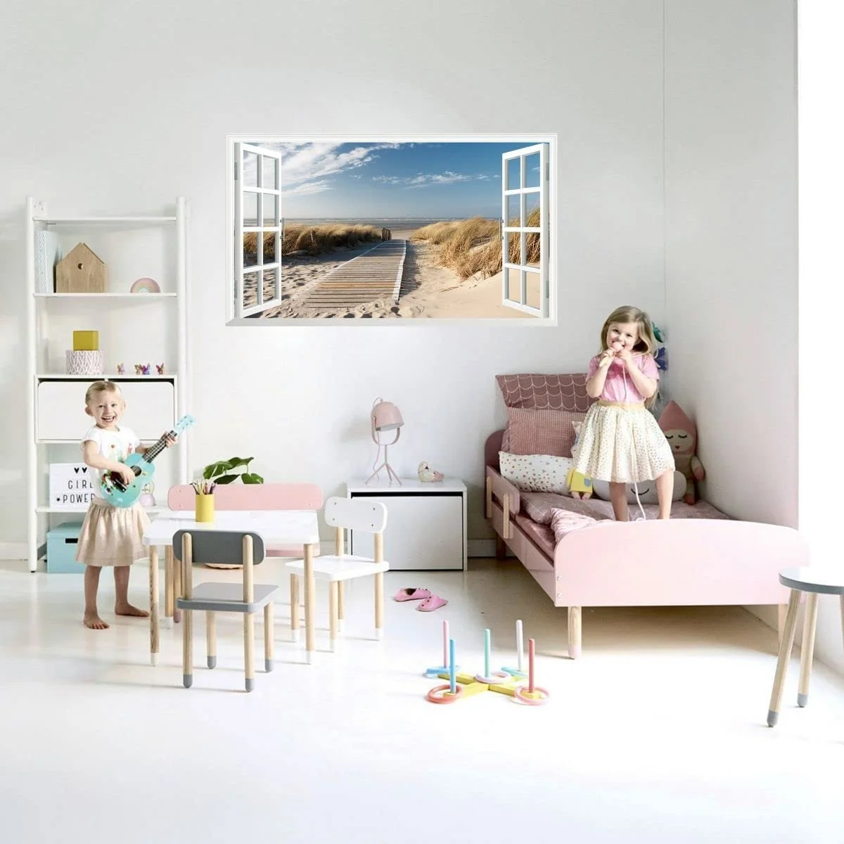 Наклейки на стіну Морський пляж Природа Пейзаж 3D ефект XXL 1000 мм x 600 мм 2 шт., фото №4