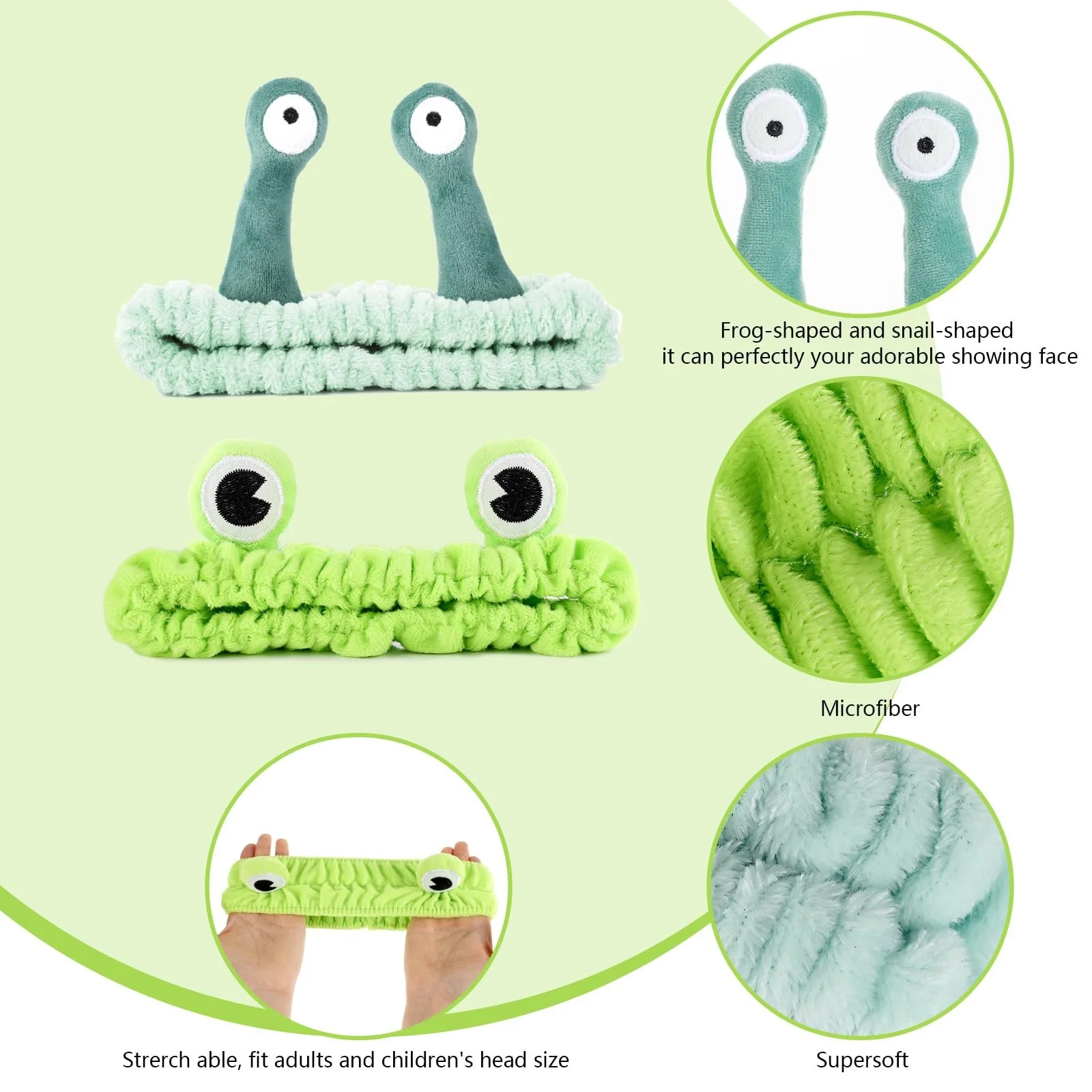 Набір пов'язок на голову для вмивання обличчя, фото №4 Набір пов'язок на голову для вмивання обличчя, фото №4