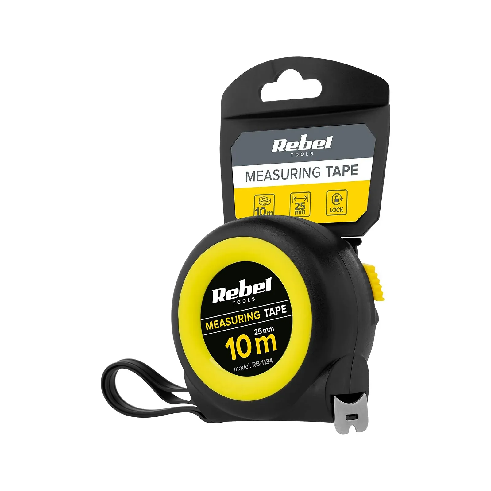 Рулетка Rebel Professional RB-1134 10 м Ширина 25 мм, фото №3