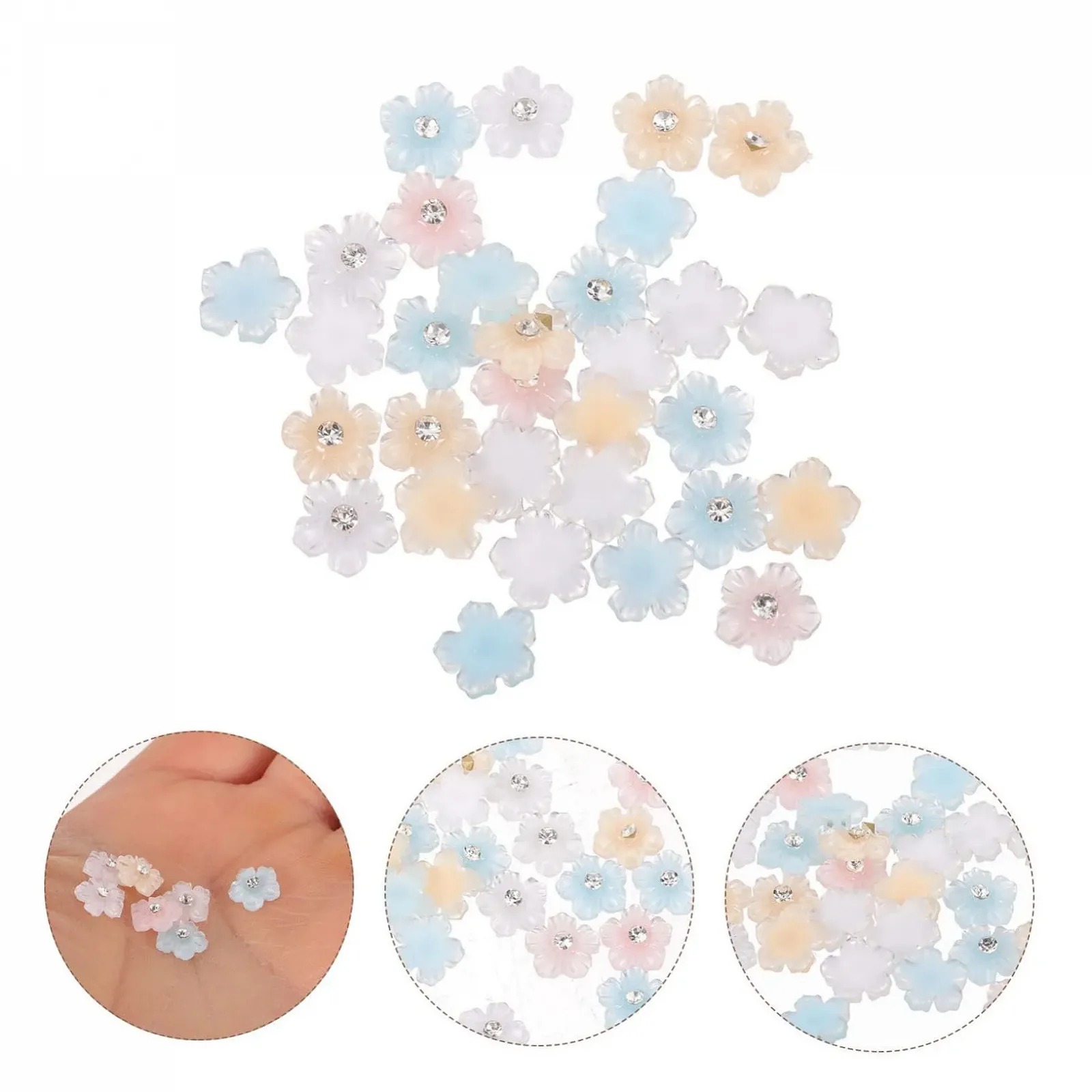 Украшения для ногтей Цветы Разноцветные (2шт), фото №8