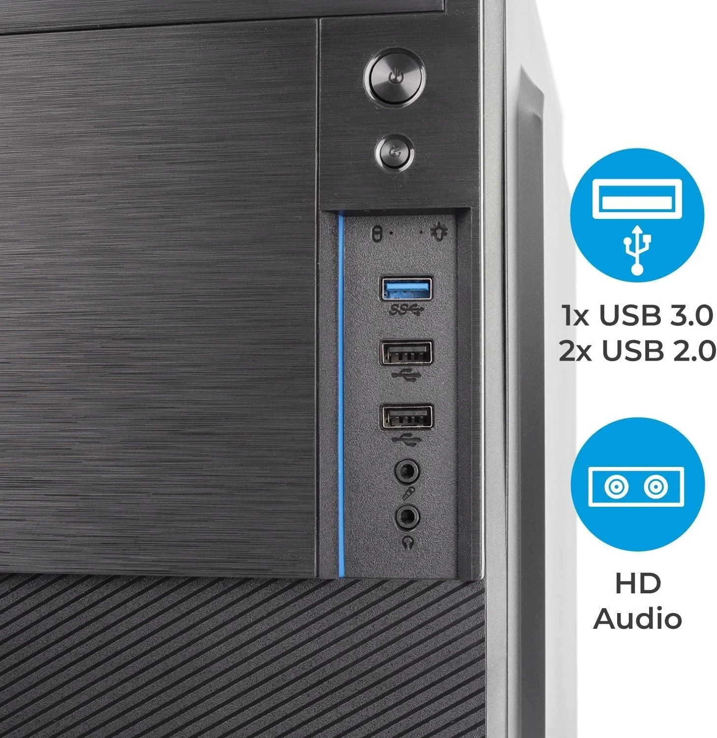 Корпус для ПК Vultech ATX VCO-A1699P Rev. 2.2 / БЖ 500 Вт / Чорний, фото №5 Корпус для ПК Vultech ATX VCO-A1699P Rev. 2.2 / БЖ 500 Вт / Чорний, фото №5