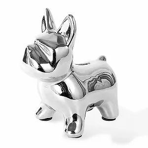 Скарбничка дитяча керамічна Милий собака 15 x 16 x 10 см 300 г Silver - Фото 1