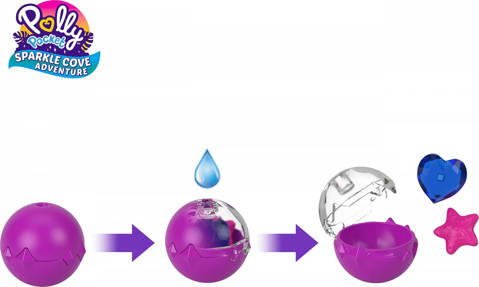 Игрушка Polly Pocket Shell Compact с куклой и морским питомцем, фото №2