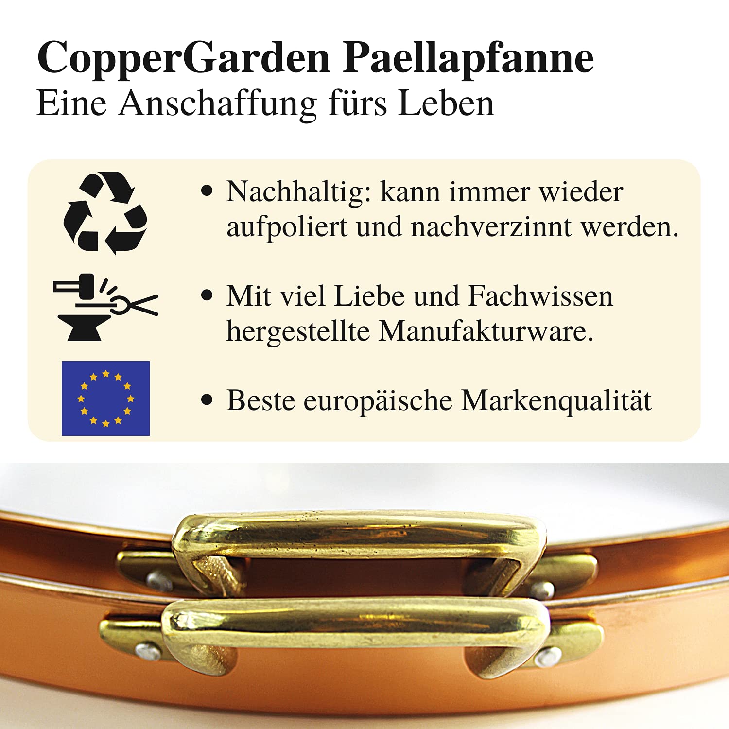 Сковорода CopperGarden® паэлья 35 см медь / нержавеющая сталь, фото №7