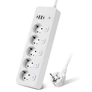Мережевий фільтр живлення BKL 505 подовжувач 2м на 5 роз'ємів 2USB 2Type-C Port - Фото 1