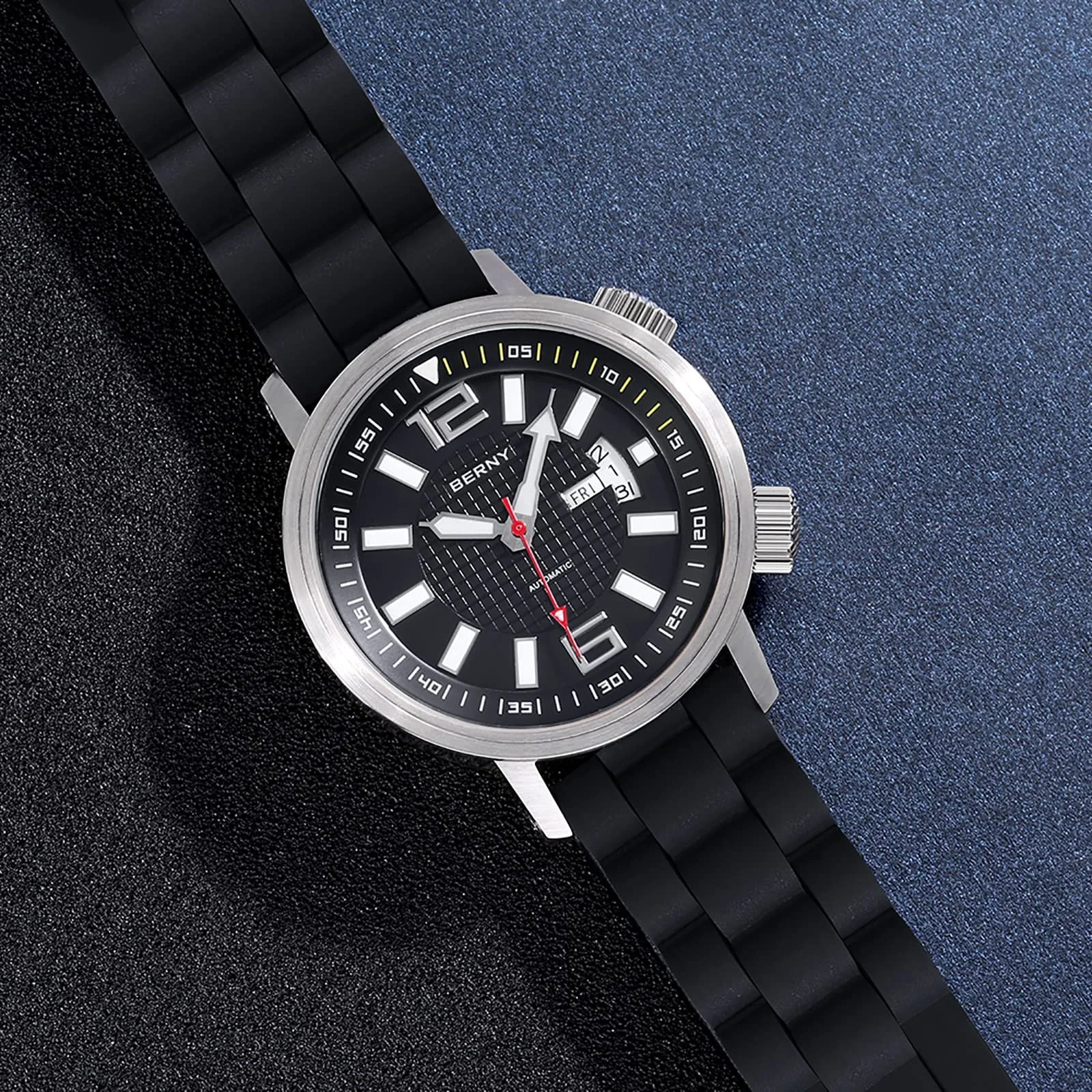 Дайверские часы BERNY Automatic Mechanical для мужчин, 20ATM водонепроницаемые, сапфировое стекло, очень яркие, фото №3 Дайверские часы BERNY Automatic Mechanical для мужчин, 20ATM водонепроницаемые, сапфировое стекло, очень яркие, фото №3