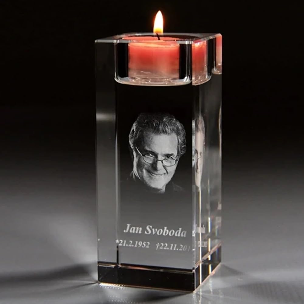 Подсвечник Personalized Photo Crystal 3D Glass 10 см, фото №3