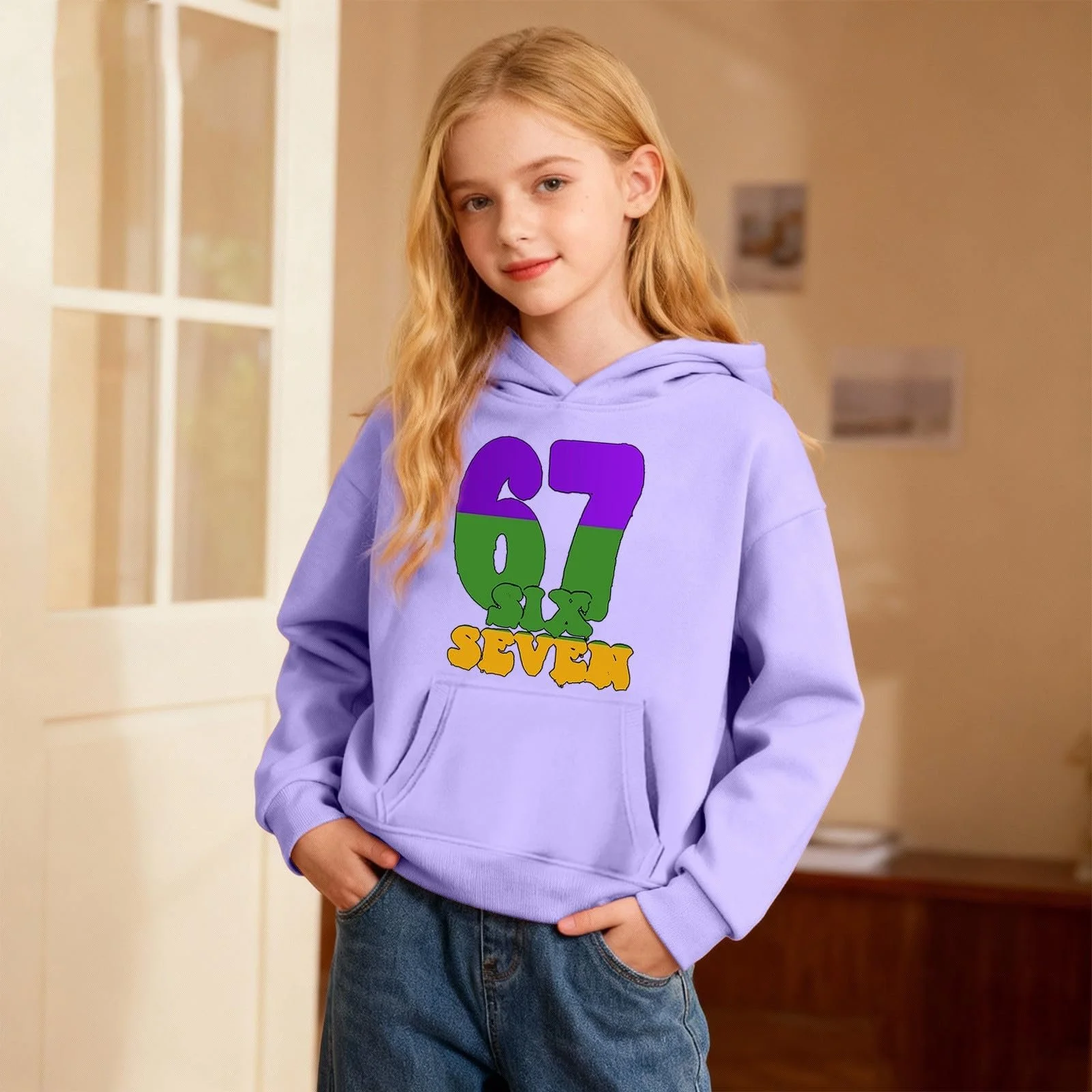 Худи Sfwqoifou для девочки 67 Принты с капюшоном Спортивная толстовка Топы Осень Зима Дышащая куртка с капюшоном Уличная одежда Унисекс Худи Пуловер Повседневные рубашки с длинными рукавами, фото №3