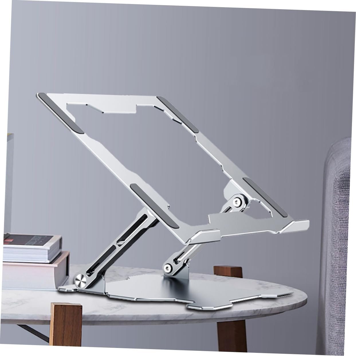 Регулируемая по высоте подставка для ноутбука SEWACC, алюминиевый сплав, эргономичная подставка для ноутбука с теплоотводом, нескользящая и складная конструкция, фото №3