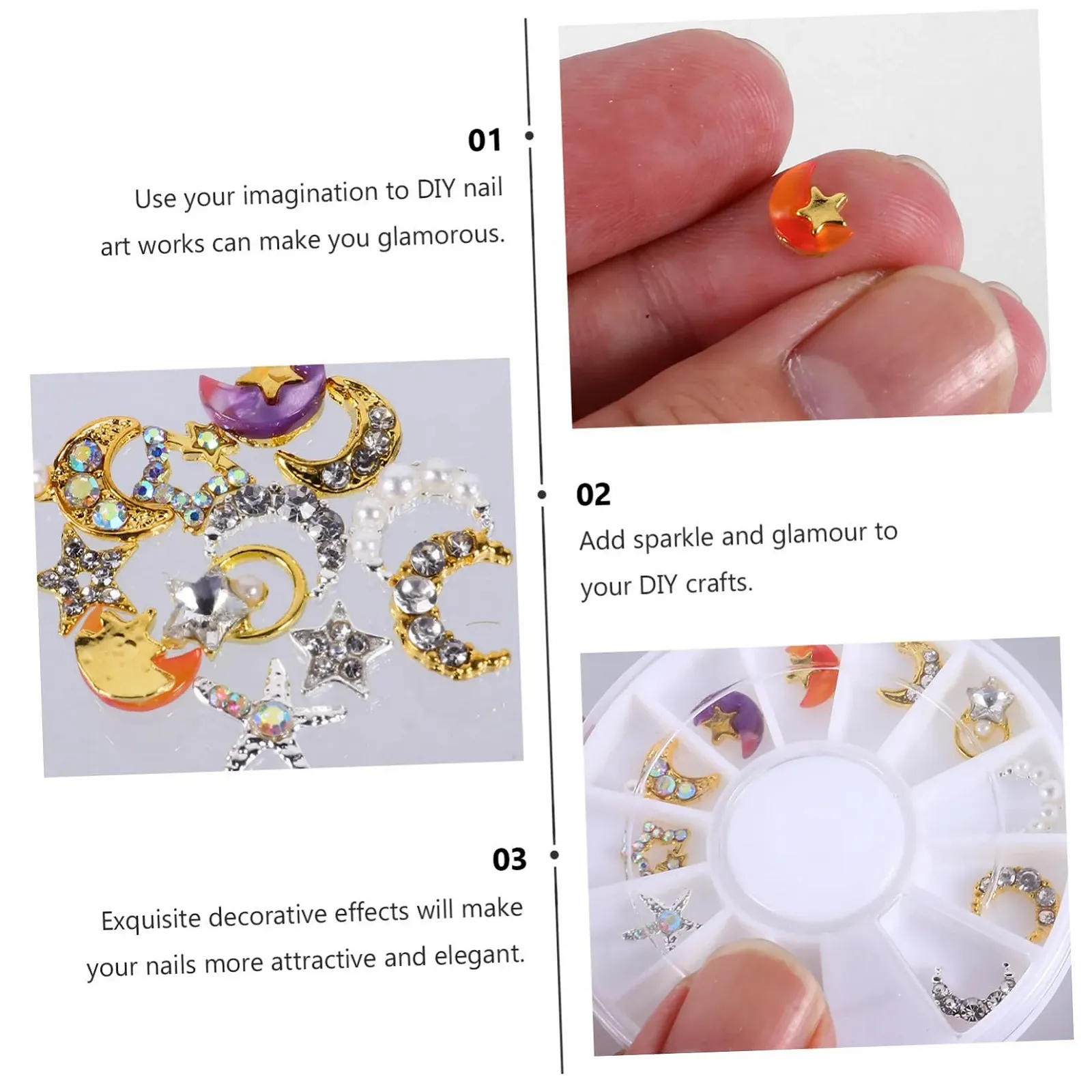 Стразы для ногтей Housoutil 12 шт. Украшения для маникюра. DIY украшения для ногтей с орнаментами для женщин и девушек, фото №8