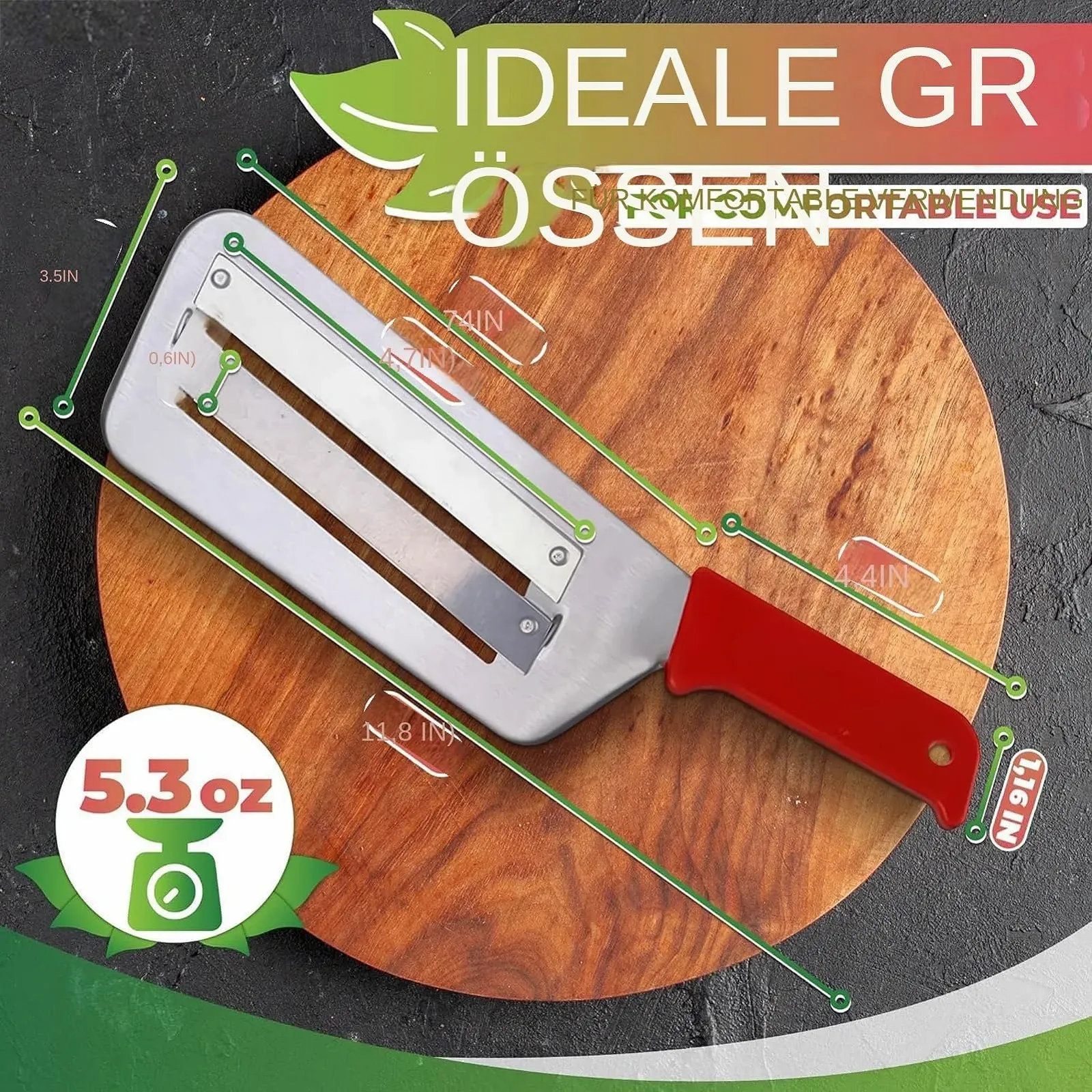 Слайсер для капусти, з нержавіючої сталі, практичний кухонний інструмент, фото №4