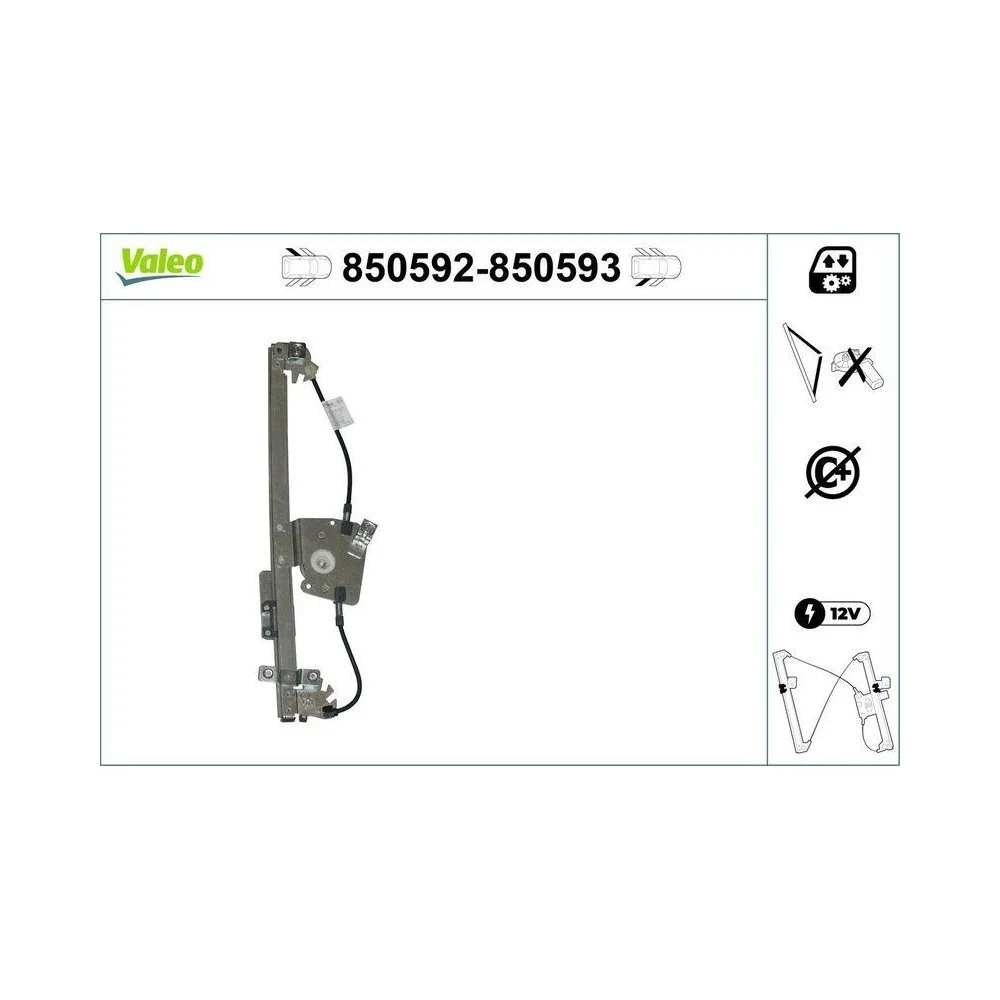Склопідйомник VALEO 850592 MERCEDES-BENZ задній лівий, фото №1