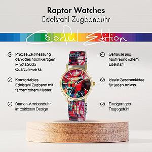 Женские часы Кварцевые Аналоговые Raptor Colorful Edition RA10205, разноцветный synthetic.ua - Фото 1