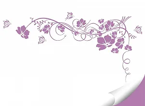 Настінна наклейка Grandora W829 Flower Tendril & Butterflies 150x82 см Lilac synthetic.ua - Фото 1