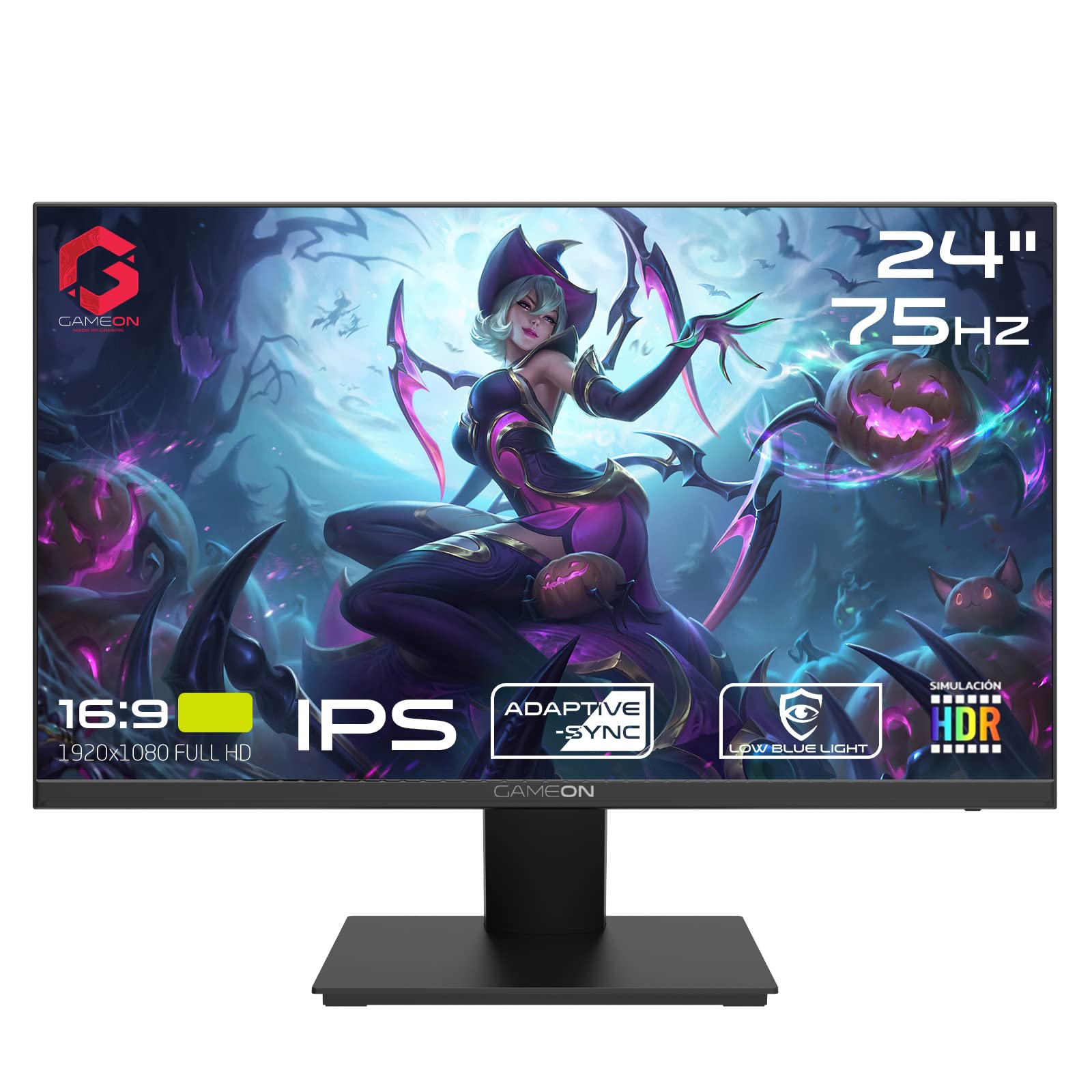 Монітор GAMEON GOB24FHD75IPS 24 дюйми FHD IPS 75Hz 4 ms чорний, фото №1