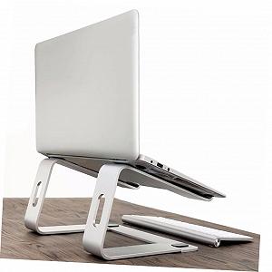 Подставка для ноутбука алюминиевая NUOBESTY с вентиляционным отверстием для охлаждения для дома офиса Нескользящие накладки Легкая Прочная synthetic.ua - Фото 1