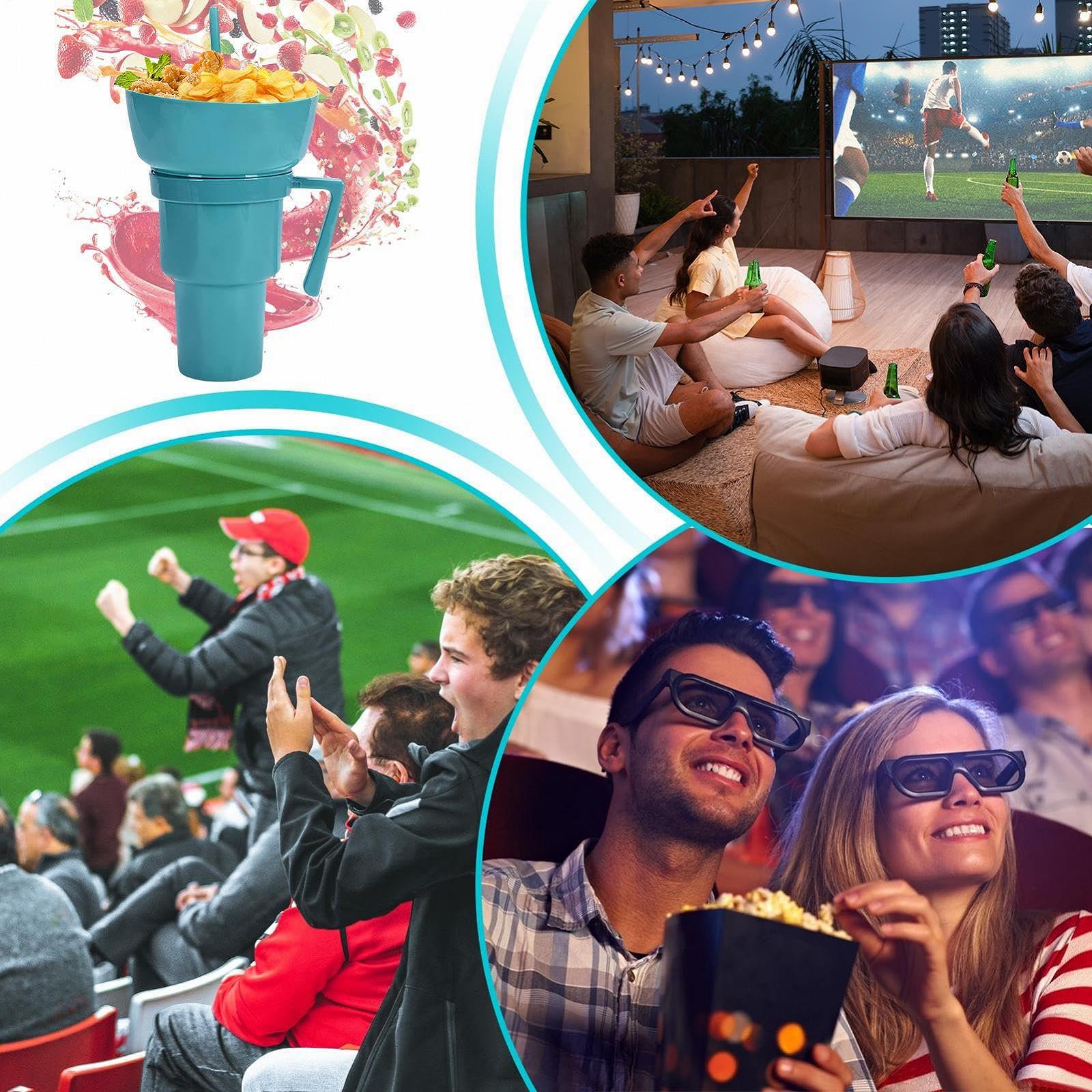 Чашка для напитков и снеков с соломинкой. Контейнер для снеков для детей., фото №4