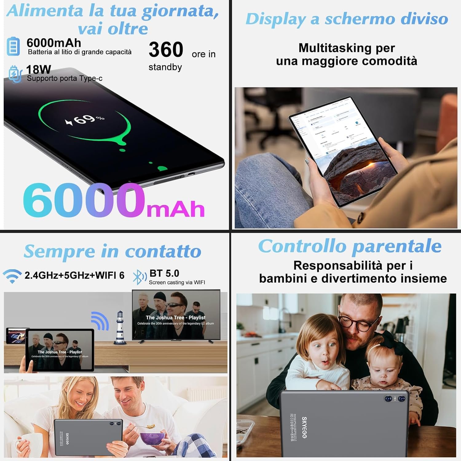 Планшет 10.1" SKYEGG K13 6+14/128Gb 8 ядер Android 14 6000 mAh Серый, фото №6