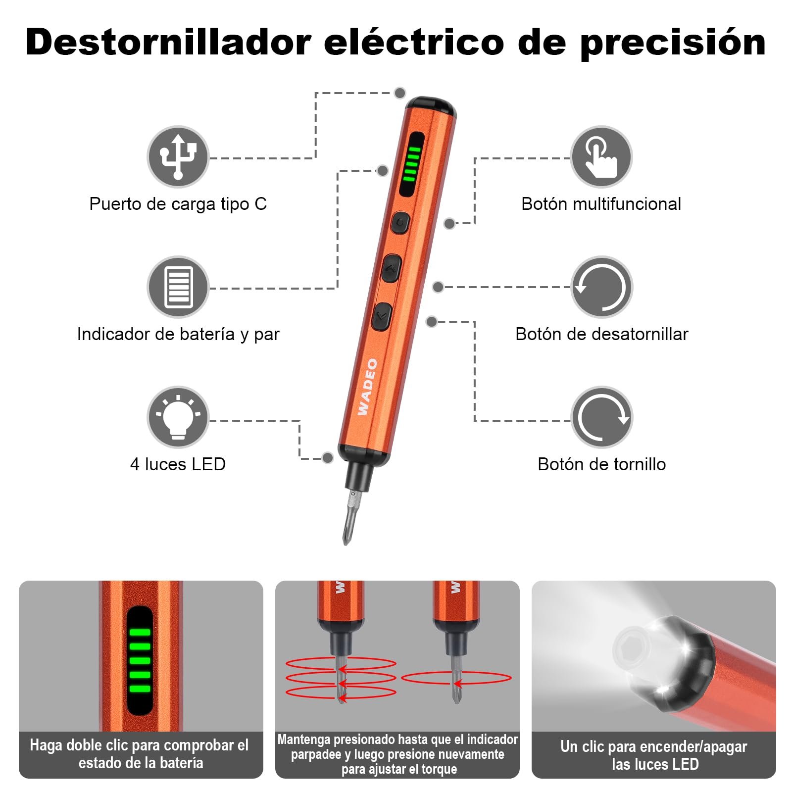 Електрична викрутка WADEO Mini 82 в 1 магнітний набір, фото №4