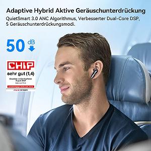 Навушники Вкладиші EarFun Air Pro 4 Bluetooth з адаптивним гібридним шумозаглушенням, aptX Lossless, Hi-Res Audio, LDAC, 6 Мікрофонів cVc 8.0 AI Calls, 52 Години роботи від акумулятора, Multipoint, Bluetooth 5.4 synthetic.ua - Фото 1