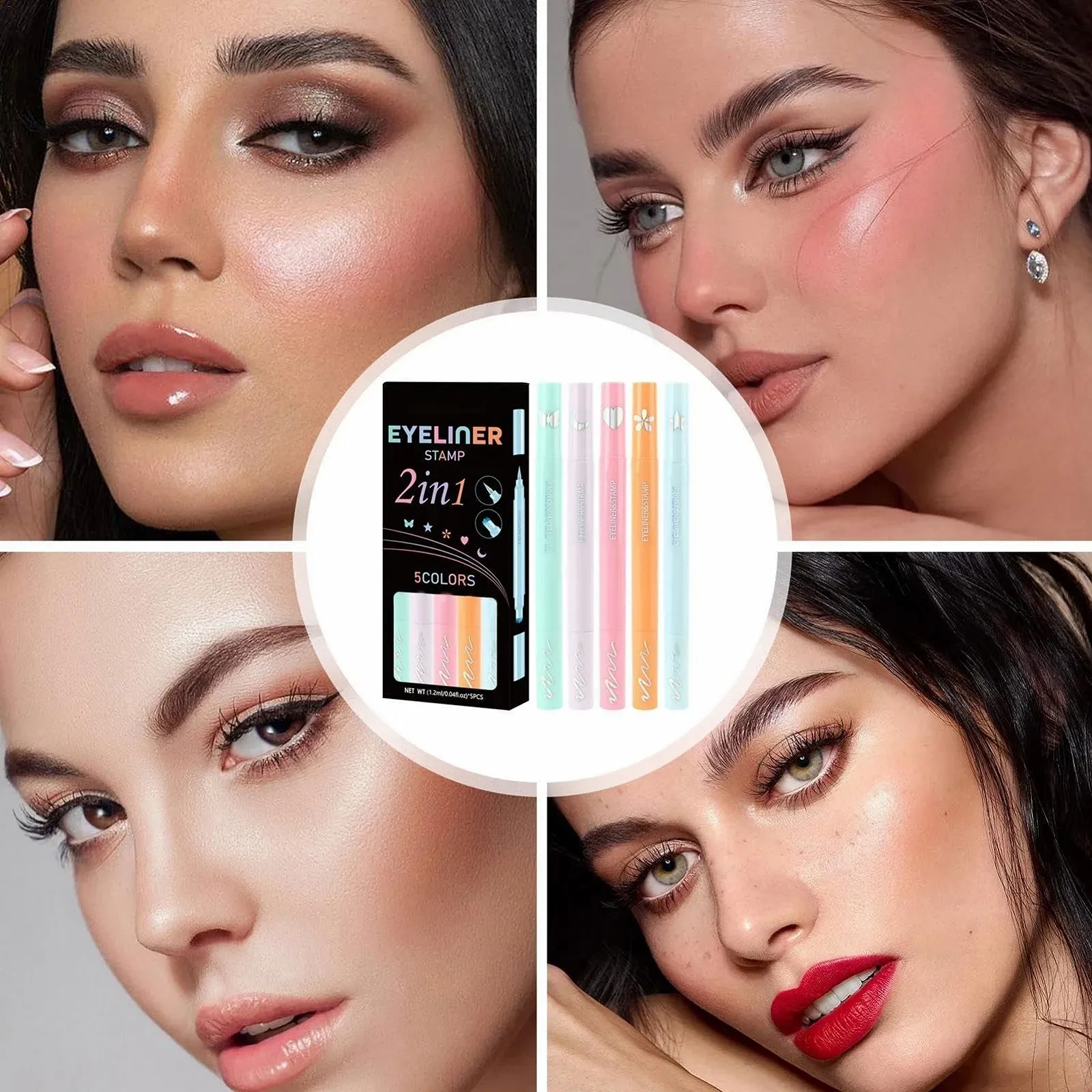 Підводка для очей з крильцями Quick Drying Eyeliner Set Різнокольорова, фото №4 Підводка для очей з крильцями Quick Drying Eyeliner Set Різнокольорова, фото №4