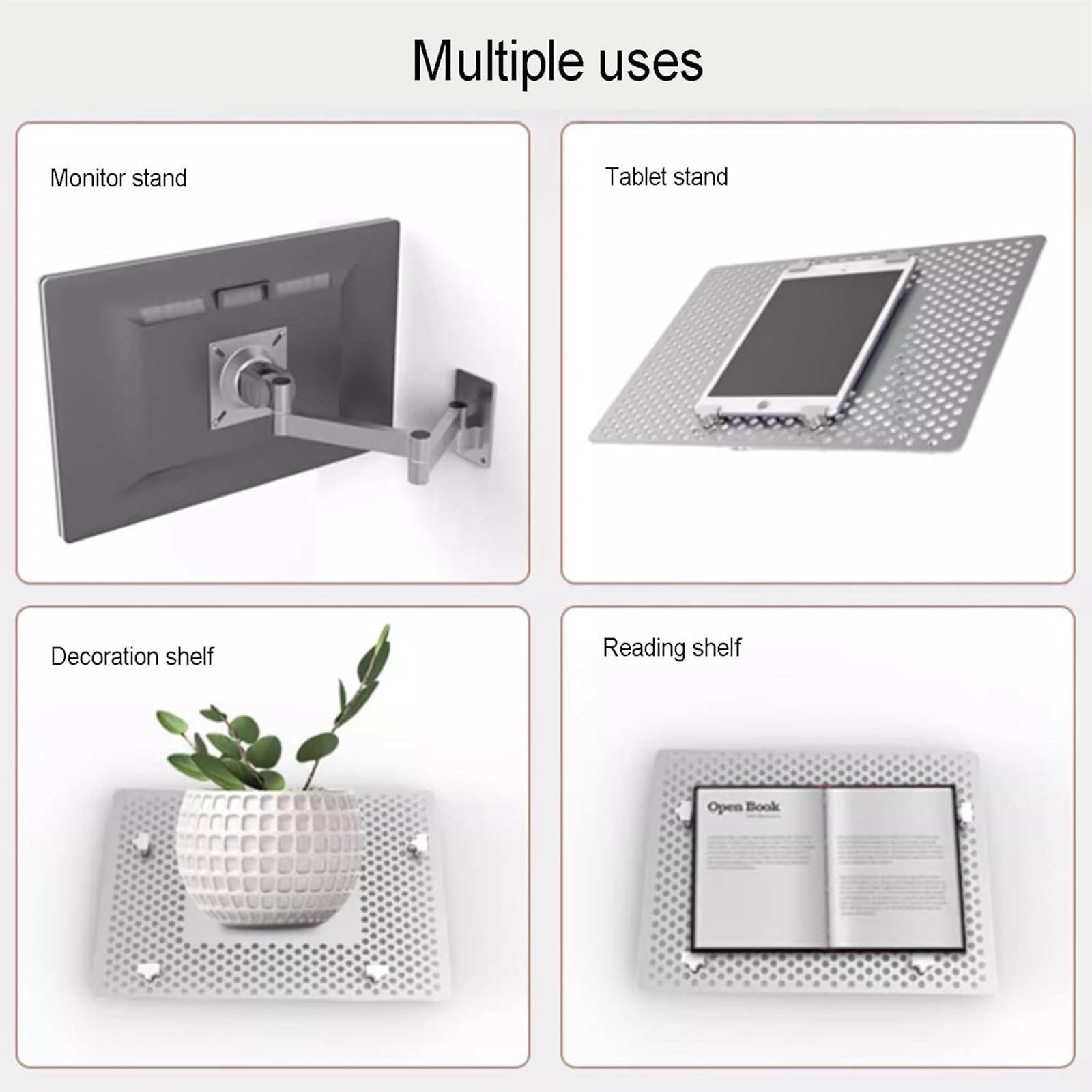 Настенное крепление для ноутбука, регулируемый кронштейн для ноутбука с подставкой для мыши, вентилируемая охлаждающая платформа, полная артикуляция движения, подставка для ноутбука, грузоподъемность 8 кг, для офиса, рабочей станции, фото №8