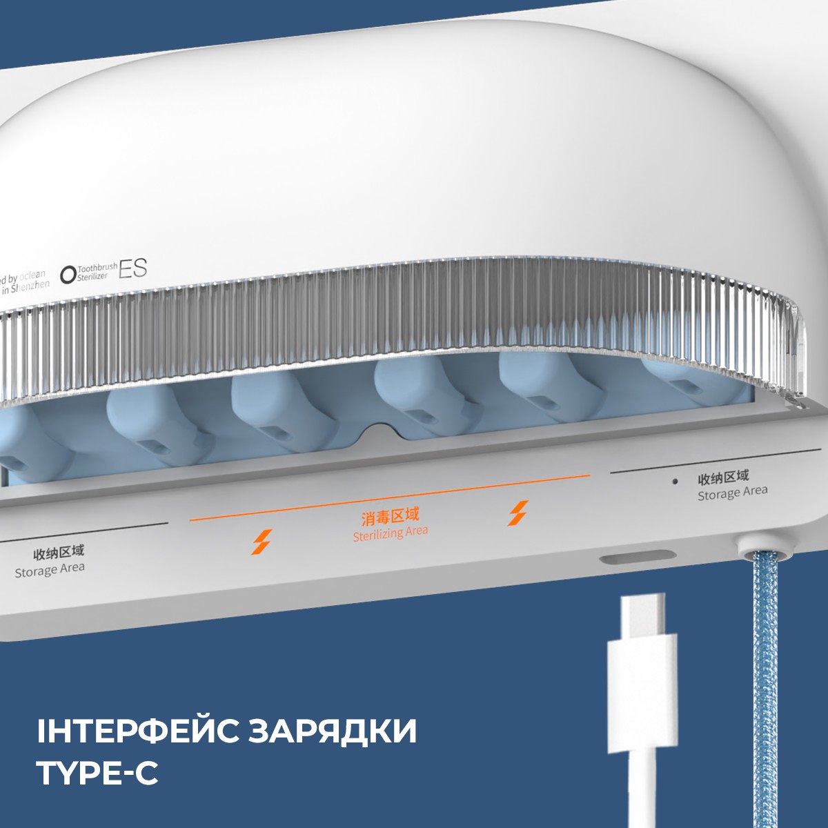 Стерилізатор для зубних щіток Oclean S1 Toothbrush Sanitizer White, фото №6 Стерилізатор для зубних щіток Oclean S1 Toothbrush Sanitizer White, фото №6
