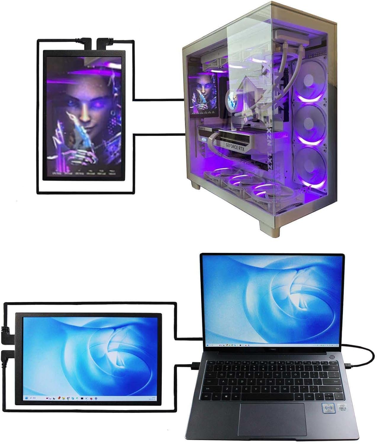 Монитор портативный 8" VSDISPLAY VS080ZJ-001 HD IPS 60 Гц, фото №5