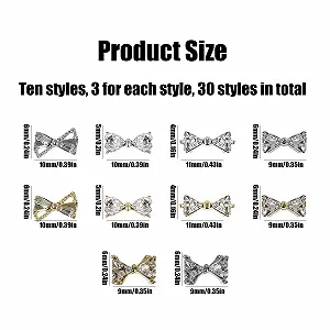 Стрази для нігтів Бантики Набір стразів для нігтів зі сплаву Милі блискучі розкішні synthetic.ua - Фото 1