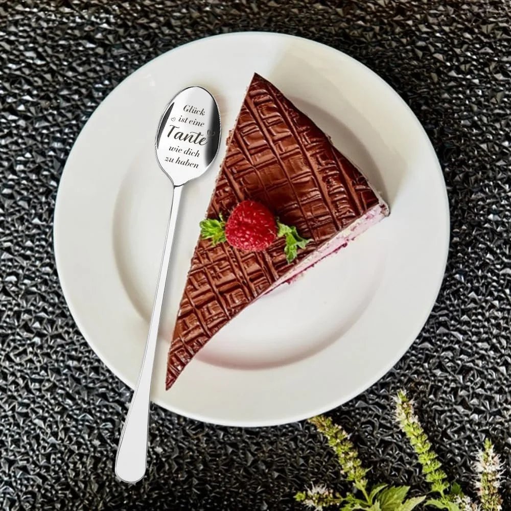 Ложка для кави з гравіюванням для тітки від племінниці/племінника, фото №4