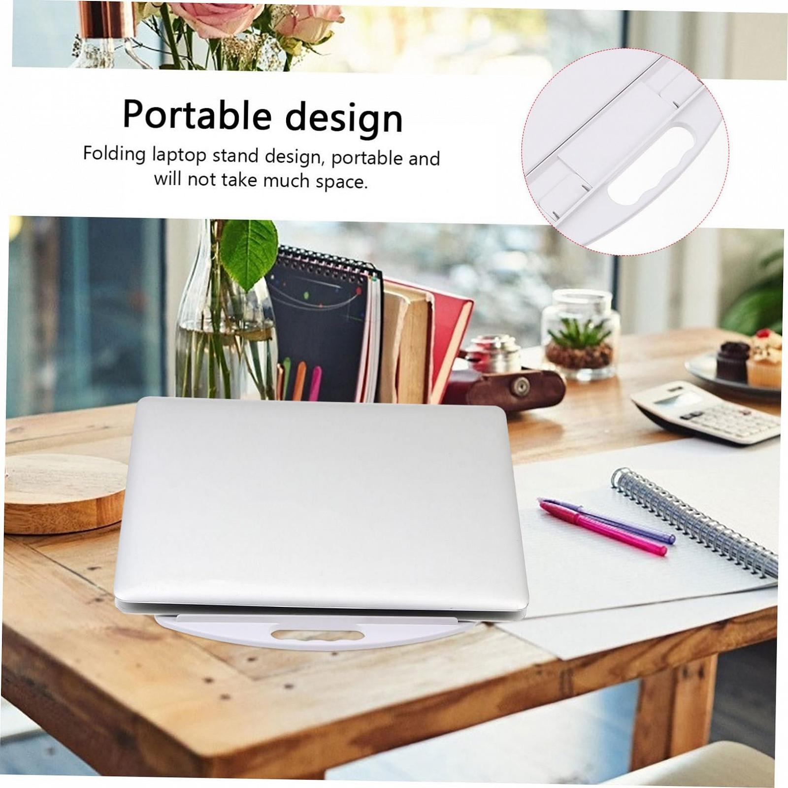 Подставка для ноутбука Белая Эргономичная с возможностью вращения для лучшей осанки и эффективного отвода тепла для стола и дивана, фото №6