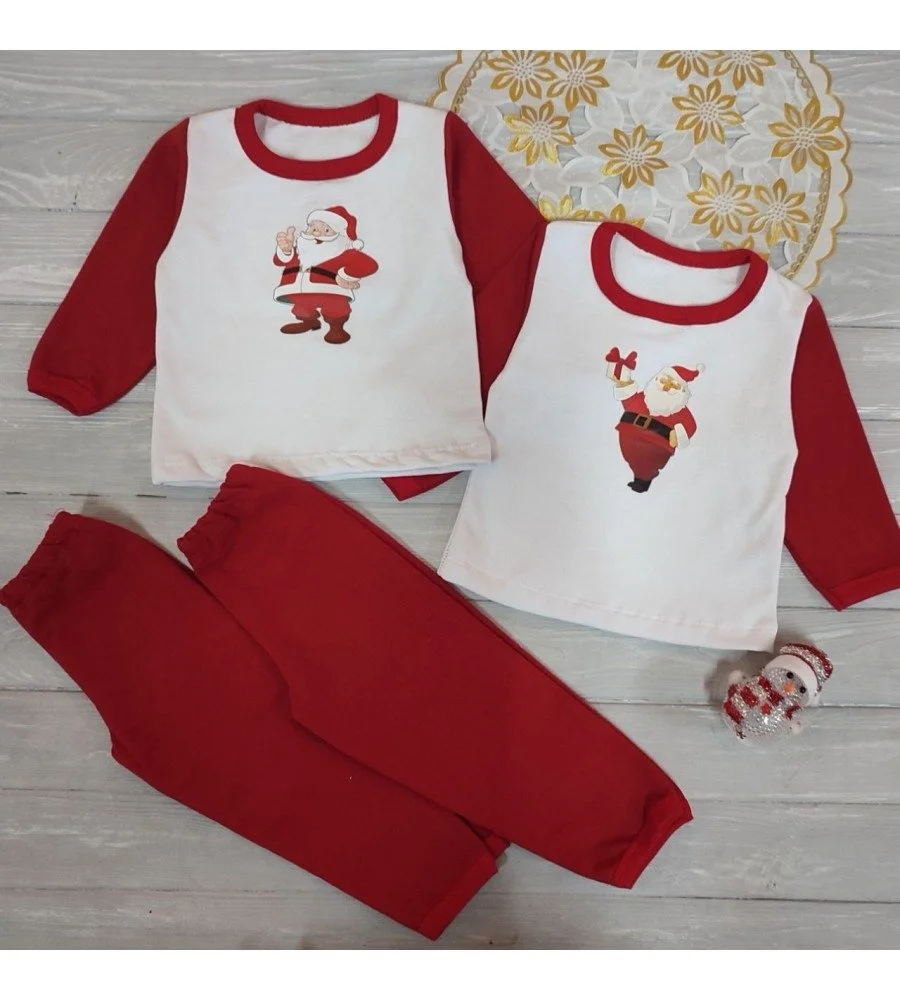 Новогодняя пижама для мальчиков и девочек от 74 до 104 см с начесом, фото №4