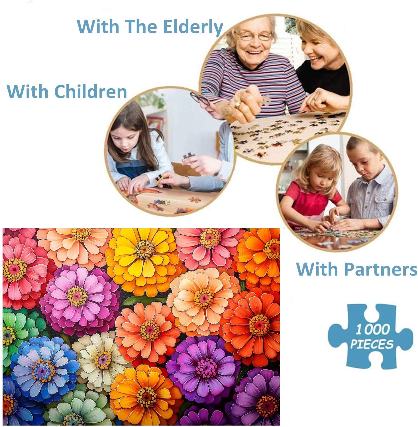 Пазл Colourful Flowers 1000 елементів, 70 x 50 см, фото №7