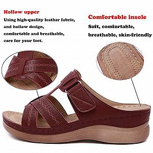 Женские Шлепанцы на танкетке из искусственной кожи с открытым носком synthetic.ua - Фото 1