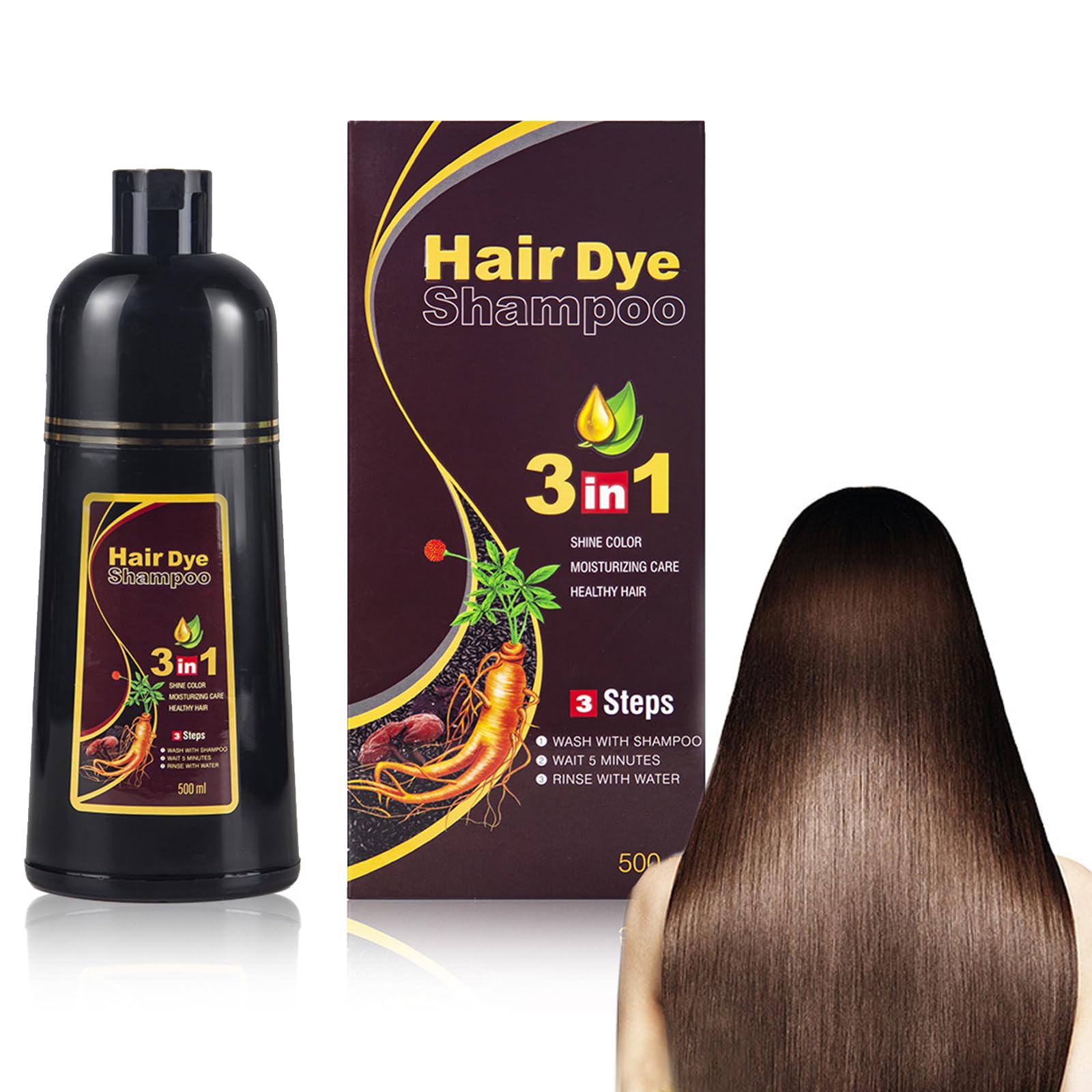 Шампунь Cotensta Hair Colour Шампунь 3 в 1 500 мл Колір темно-коричневий, фото №1