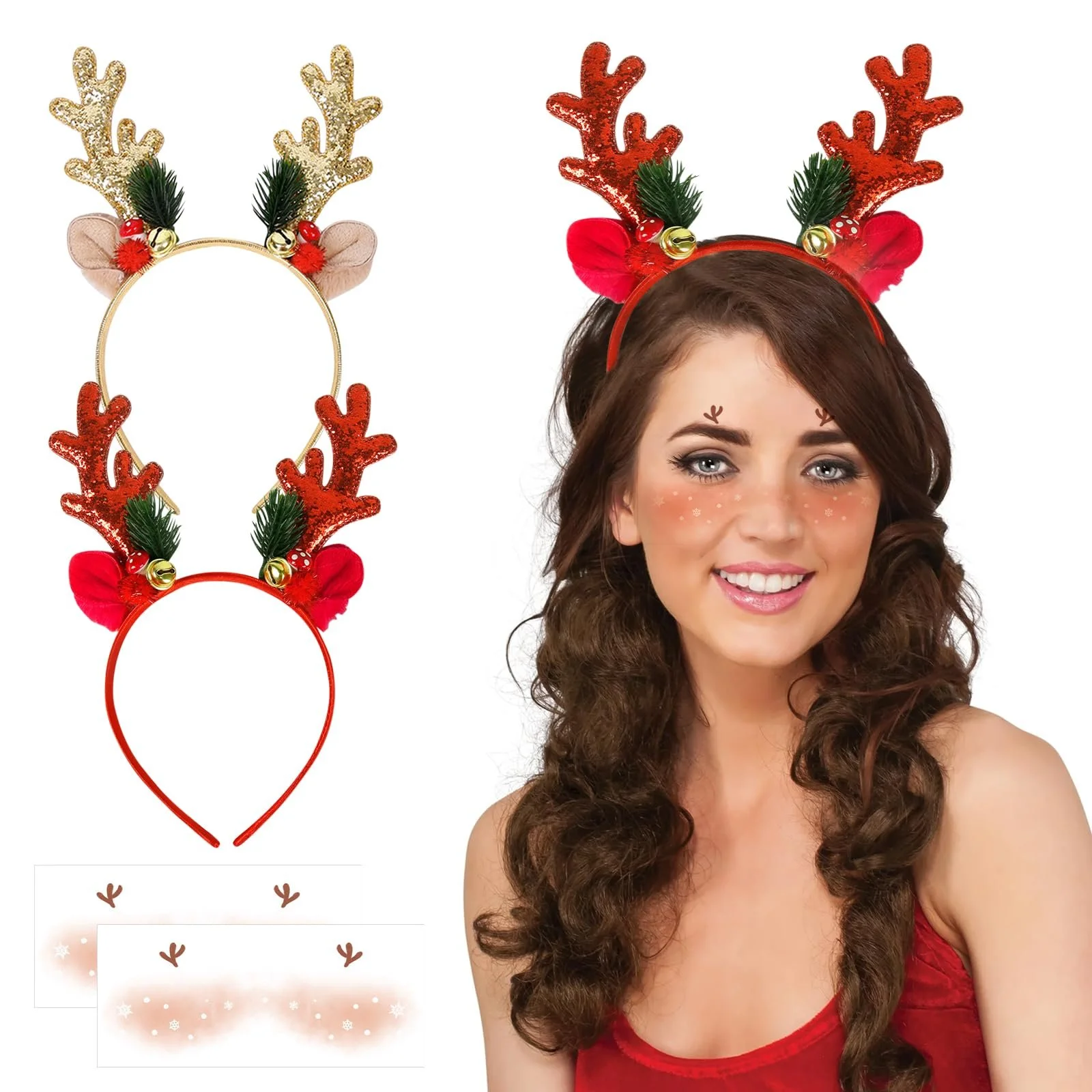 Обруч Різдвяний, Набір з 2 Різдвяних прикрас для голови, фото №1