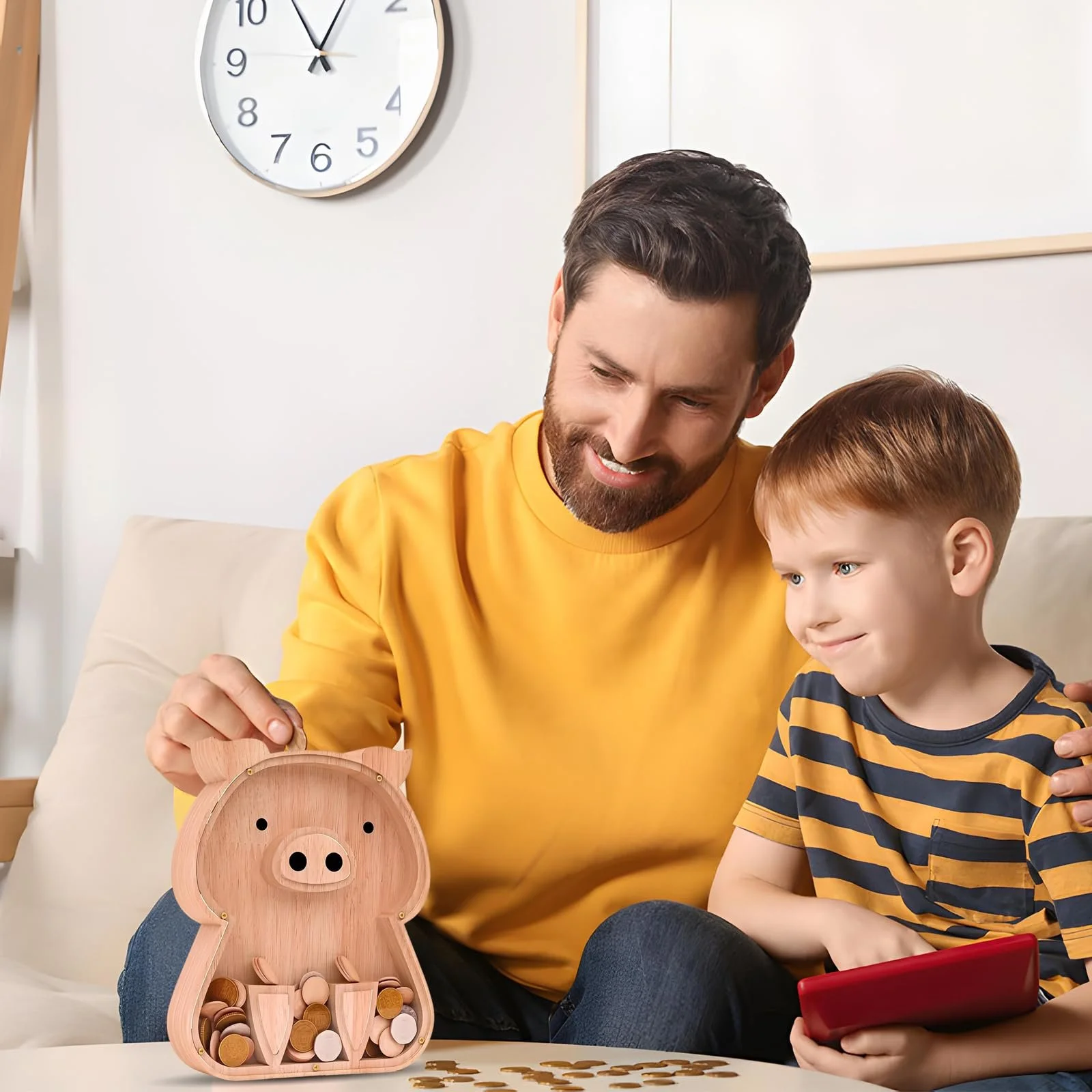 Скарбничка Дерев'яна Маленька свиня Прозора, фото №7