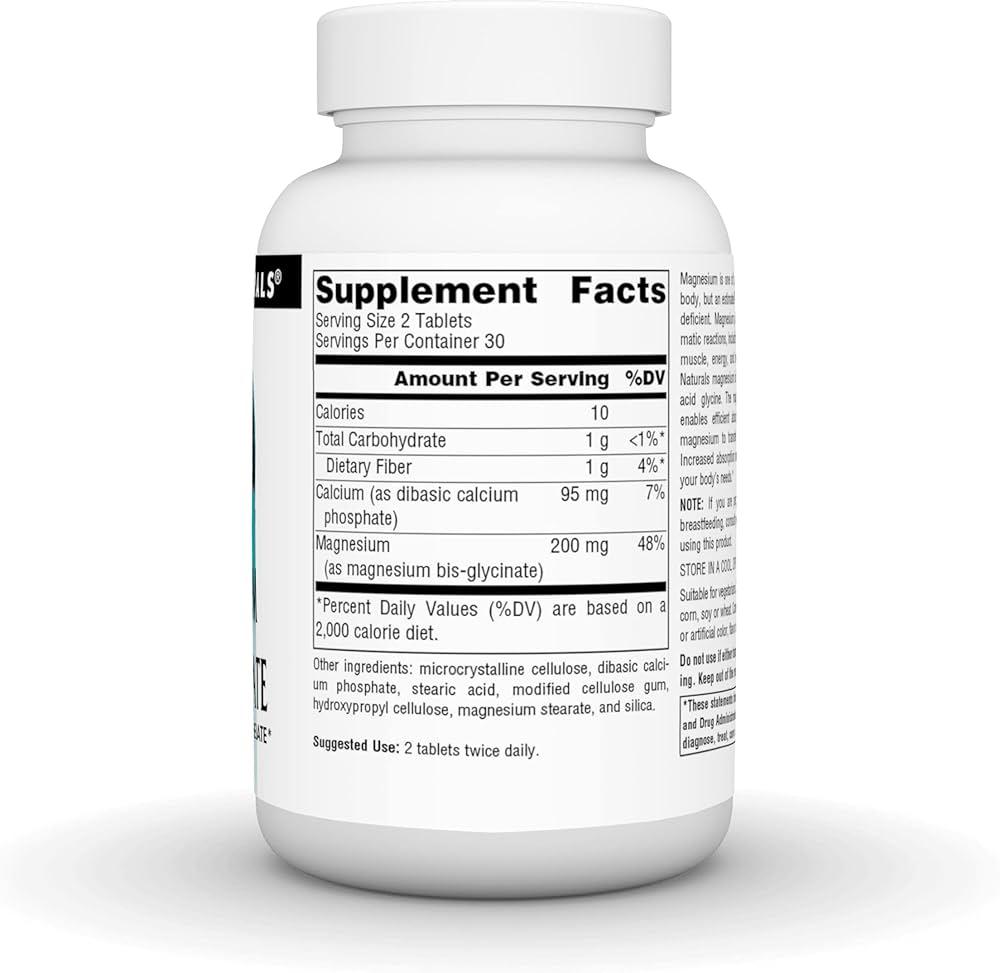 Магний Source Naturals Magnesium Bis-Glycinate 60 Tabs, фото №2