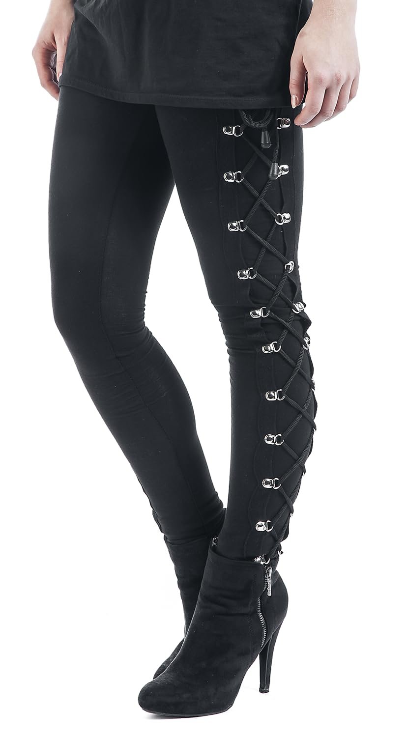 Леггинсы Gothicana by EMP со шнуровкой, черные, фото №6