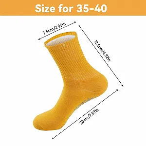 Носки Stopper Yoga для женщин, 6 пар носков с захватом, носки для пилатеса, нескользящие носки для йоги, носки с шипами, нескользящие носки для взрослых для женщин, танцев, барре, балета, танцев, батута, тренировок, спорта synthetic.ua - Фото 1