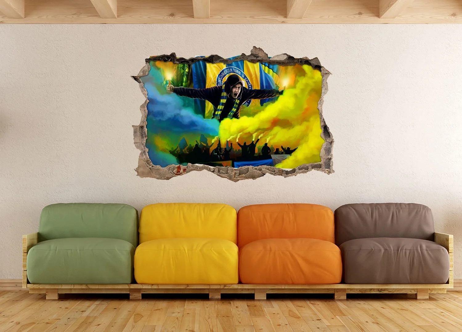 3D Наклейки на стену Ultras Braunschweig Art, фото №3 3D Наклейки на стену Ultras Braunschweig Art, фото №3