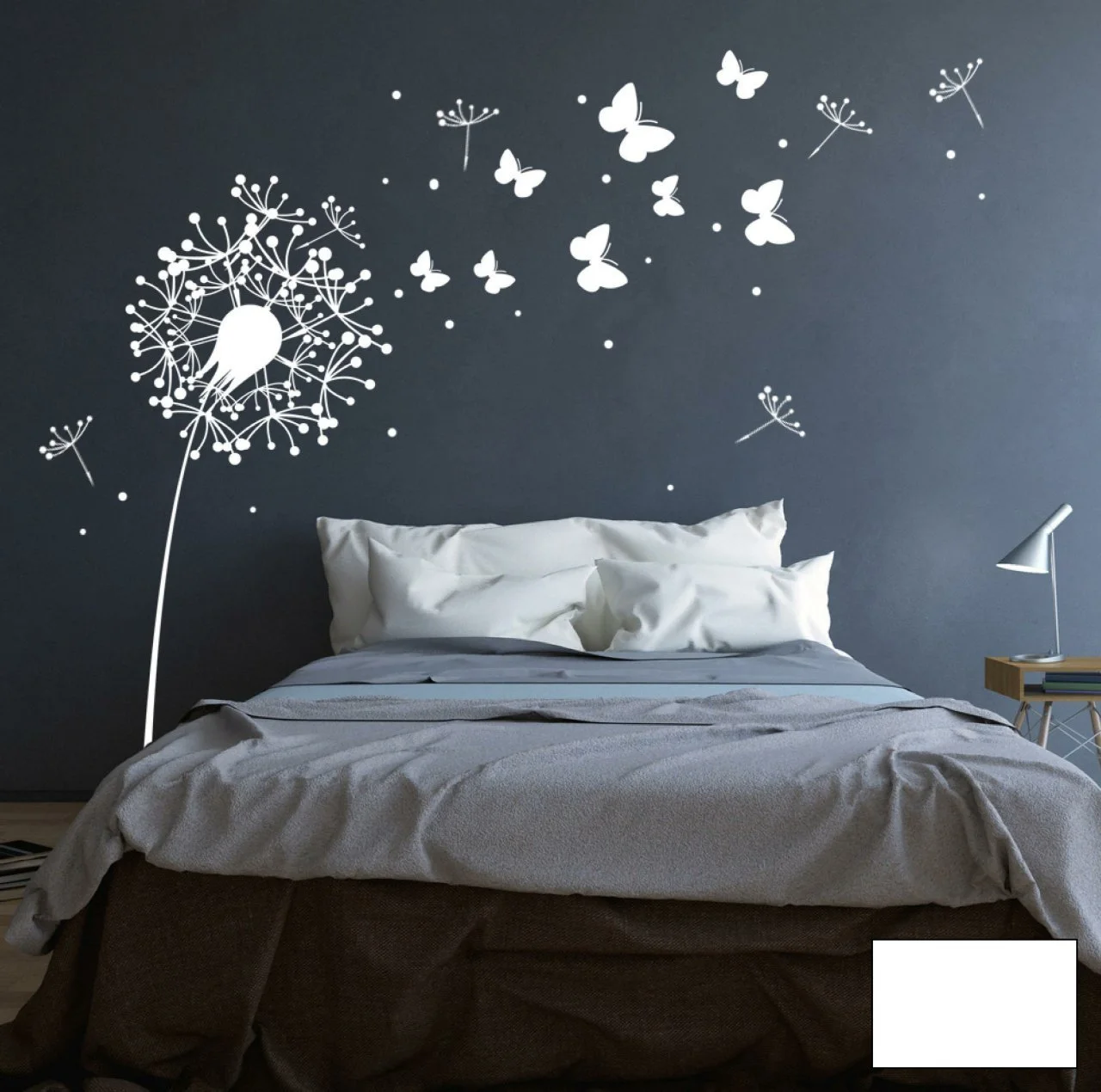 Настінна наклейка M1348 Кульбаба з милими метеликами Асорті кольорів, фото №1