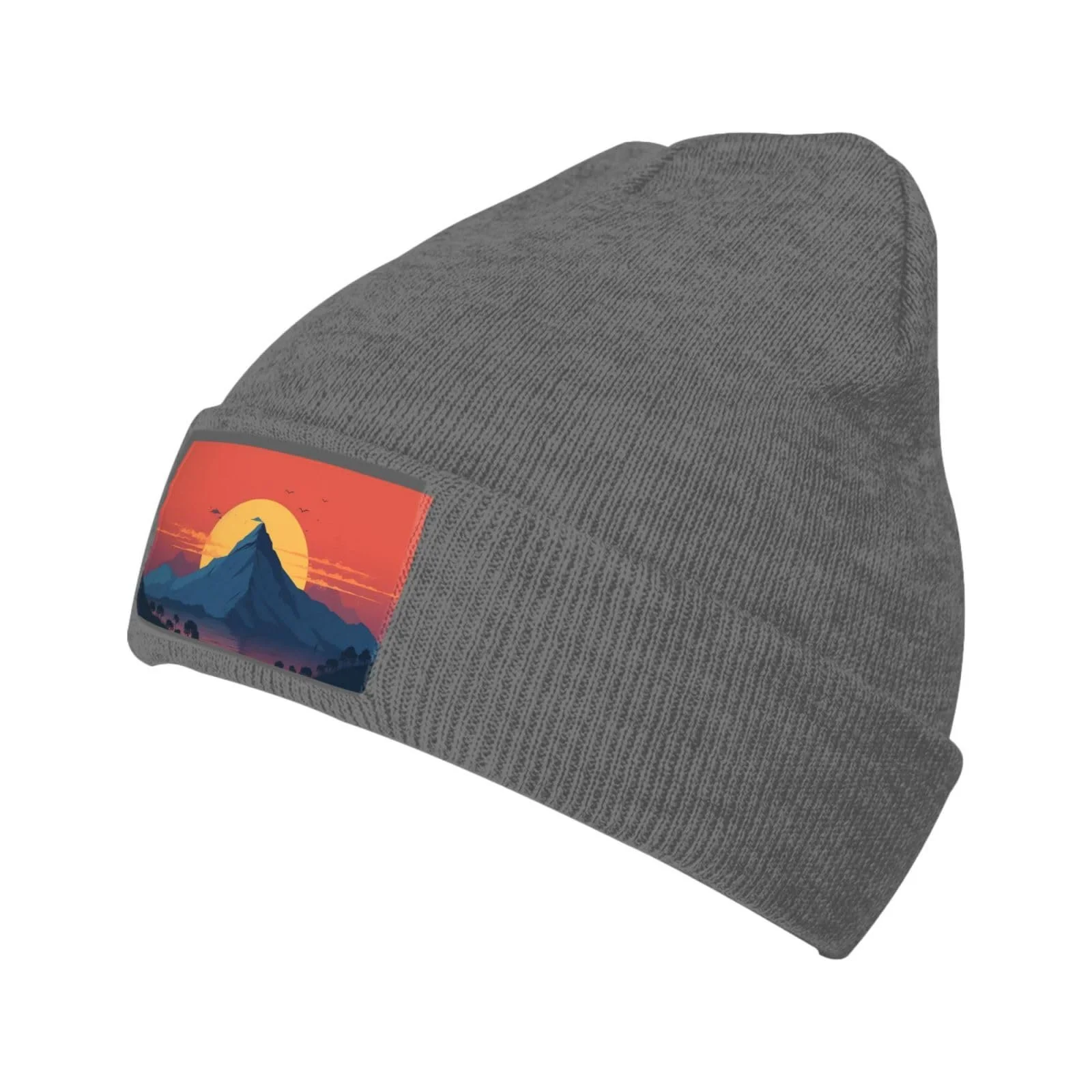 Шапка-біні Sonnenuntergang und Bergoberteil для жінок, зимова, тепла в'язана, фото №1