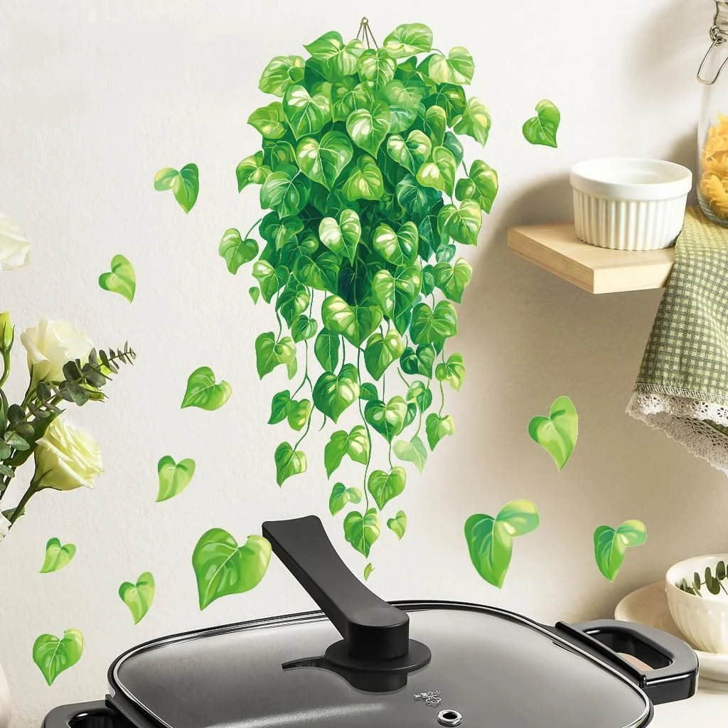 Настінна наклейка Зелене листя Ліани Ботанічна знімна, фото №4 Настінна наклейка Зелене листя Ліани Ботанічна знімна, фото №4