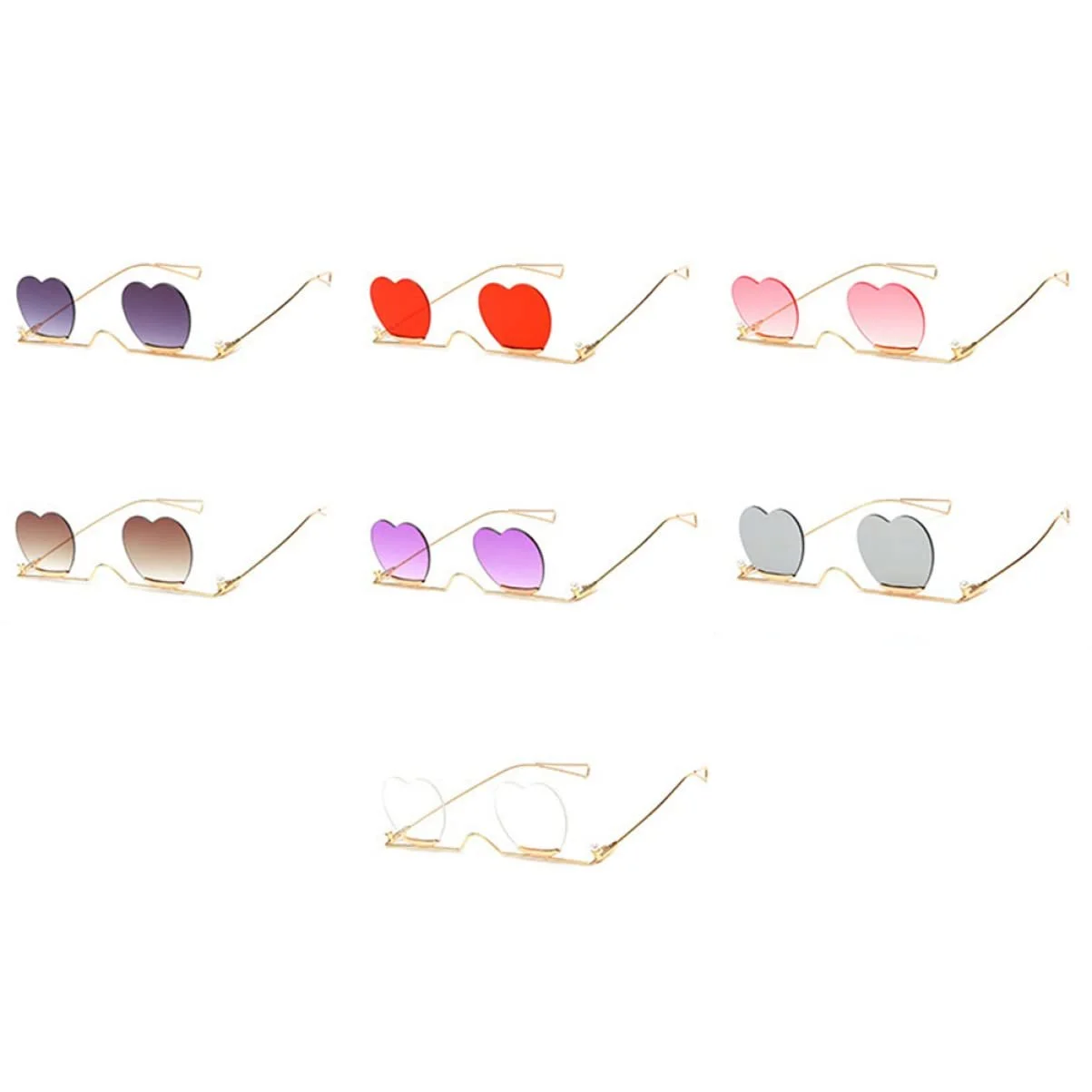 Сонцезахисні окуляри PACKOVE Метал Серце Кава Ретро стиль, фото №2