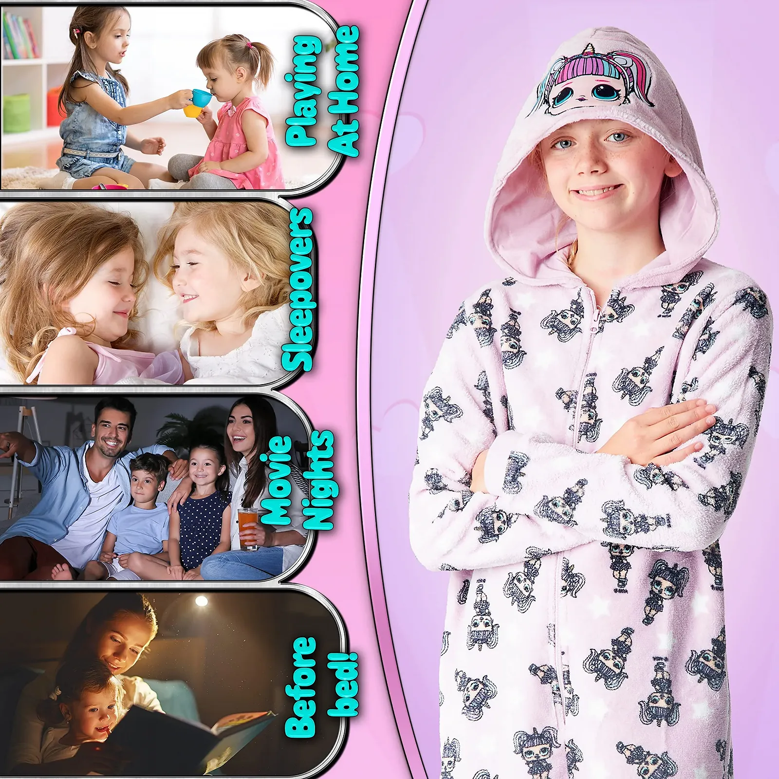 Комбінезон L.O.L. Surprise! Дитячий флісовий комбінезон для дівчат, фото №5 Комбінезон L.O.L. Surprise! Дитячий флісовий комбінезон для дівчат, фото №5